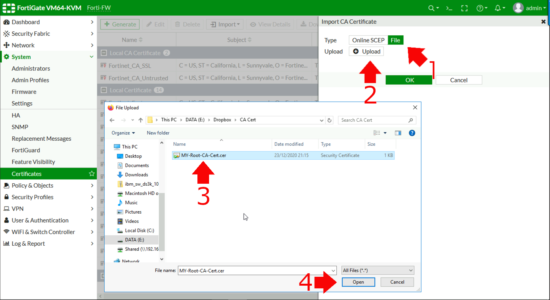Fortigate Import CA Certificate