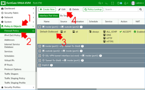 Fortigate Edit Internet Policy