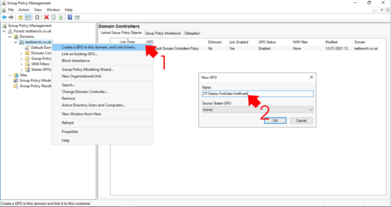 Group Policy FortiGate Certificate.