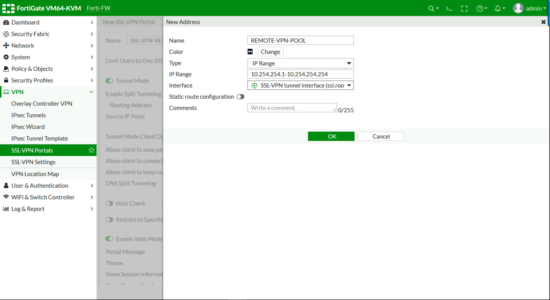 Fortigate VPN IP Pools Address