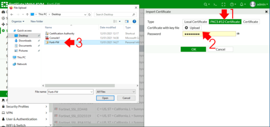 Import Certificate FortiGate SSL Inspection