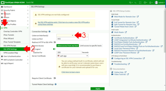 Fortigate SSL-VPN Settings