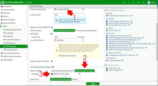 Fortigate SSL-VPN Interface