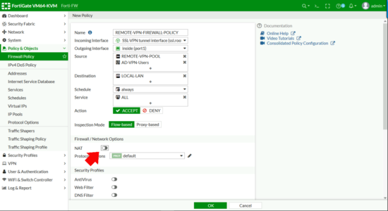 Fortigate SSL-VPN No NAT