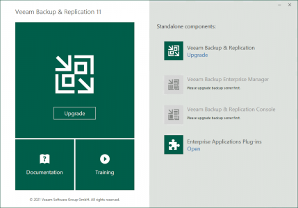 Upgrade to Veeam version 11