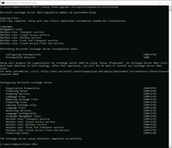 Update Exchange CU from command line