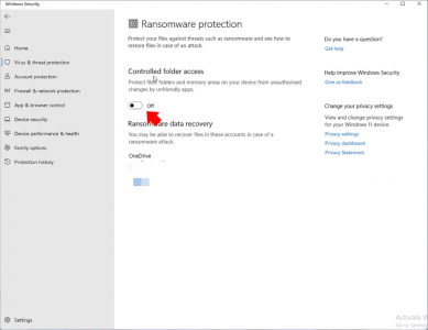 Windows 11 Controlled Folder Access