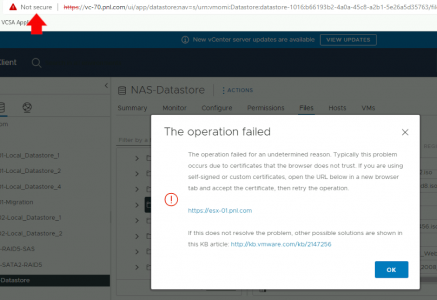 VMware upload fails certificates