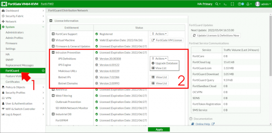 FortiGate IPS Check its Up To Date