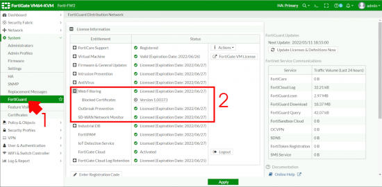 FortiGate Check Web Filtering Definitions