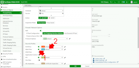 Add FortiGate Web Filtering Policies