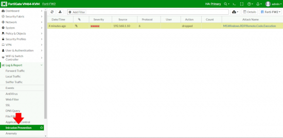 Fortigate IPS Log