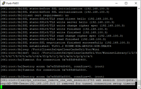 FortClient Debug SSL VPN