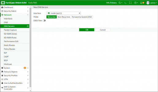 FortiGate Configre DNS Service