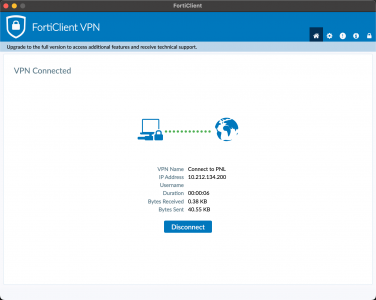 FortiClient SSL VPN connected with SAML