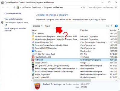 Remove FortiClient No Uninstall Option in add remove programs