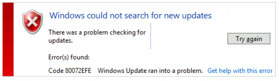 80072EFE Update Error