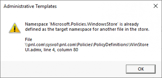 Group Policy Microsoft.Policies.WindowsStore error