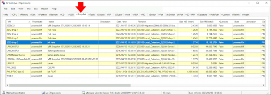 VMware Get Snapshot Information RVTools