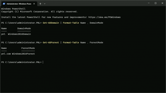 Powershell functional levels