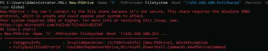 Windows Connect to NFS Share SMB1