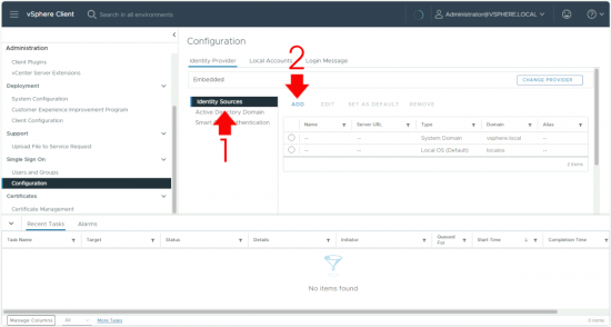 vCenter Identity Source Windows