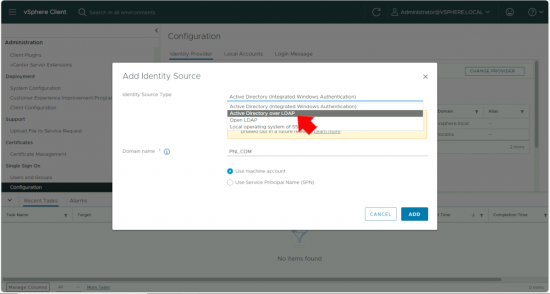 vCenter Active Directory over LDAP