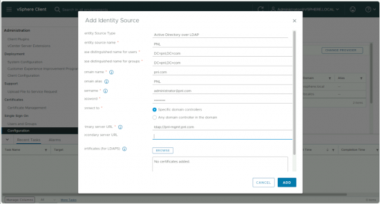 vCenter Active Directory over LDAP