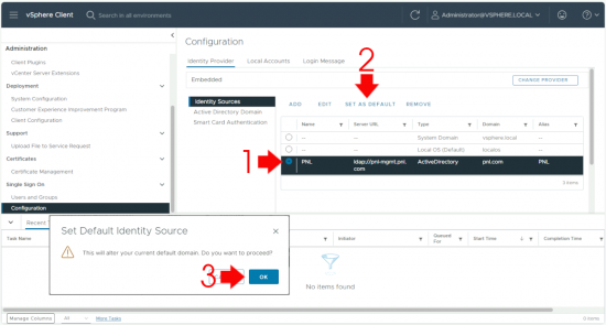 vCenter Active Directory Set Default