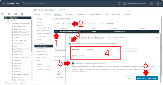 Backup Native Key Provider vTPM