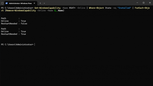 remove all installed RSAT
