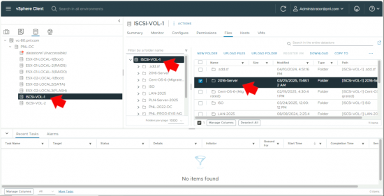Export VM datastore and folders