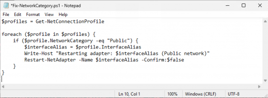 Server 2025 nic profile public Script