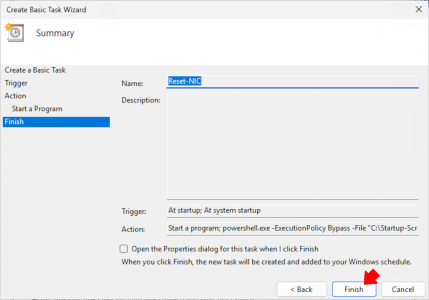 Server 2025 nic profile public sheduled task complete