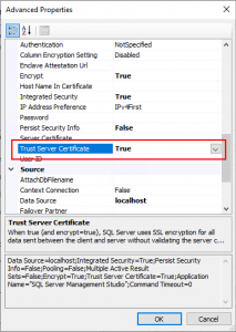 SQL SSMS Certificate Error