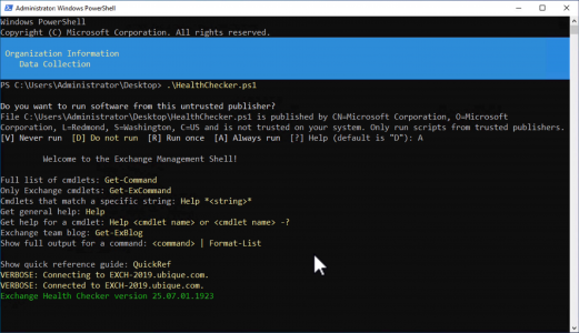 Upgrading to Exchange SE Healthcheck