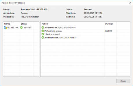 Veeam Migrate Between Hypervisors Successfull Agent Deployment