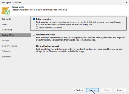 Cross Hypervisor Migrations Backup Job Settings