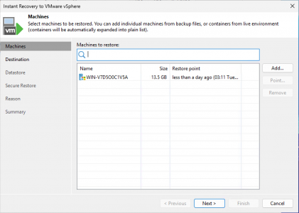 Veeam Cross Hypervisor Migrations Instant Recovery