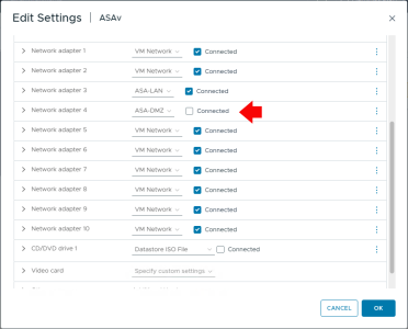  ASAv Change Network Card VMXNet3
