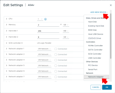 Cisco ASAv Change NICs form E1000