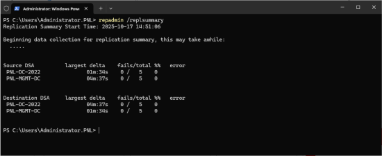 Demote a Domain Controller check replication