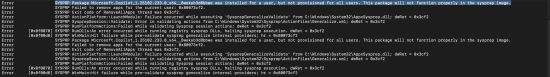 Sysprep package not provsioned for all users