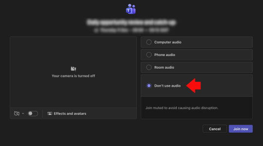 Teams SPEAKERS muted when joining