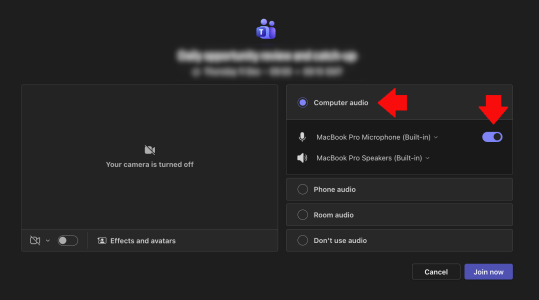  Teams SPEAKERS muted when joining