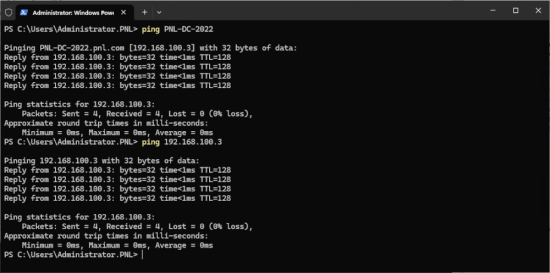 Ping remote computer