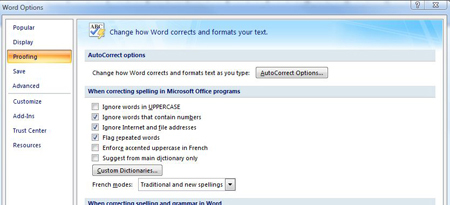 Word custom dictionary