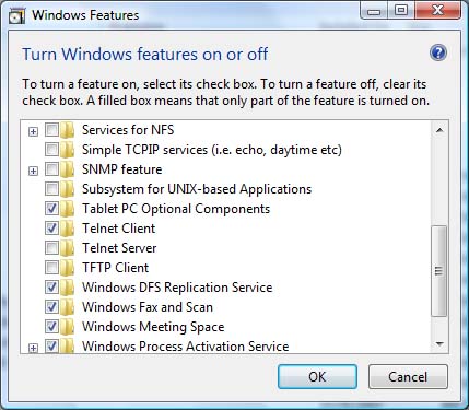 windows features