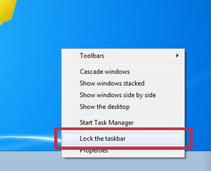 lock the taskbar