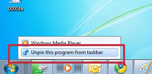 unpin from taskbar